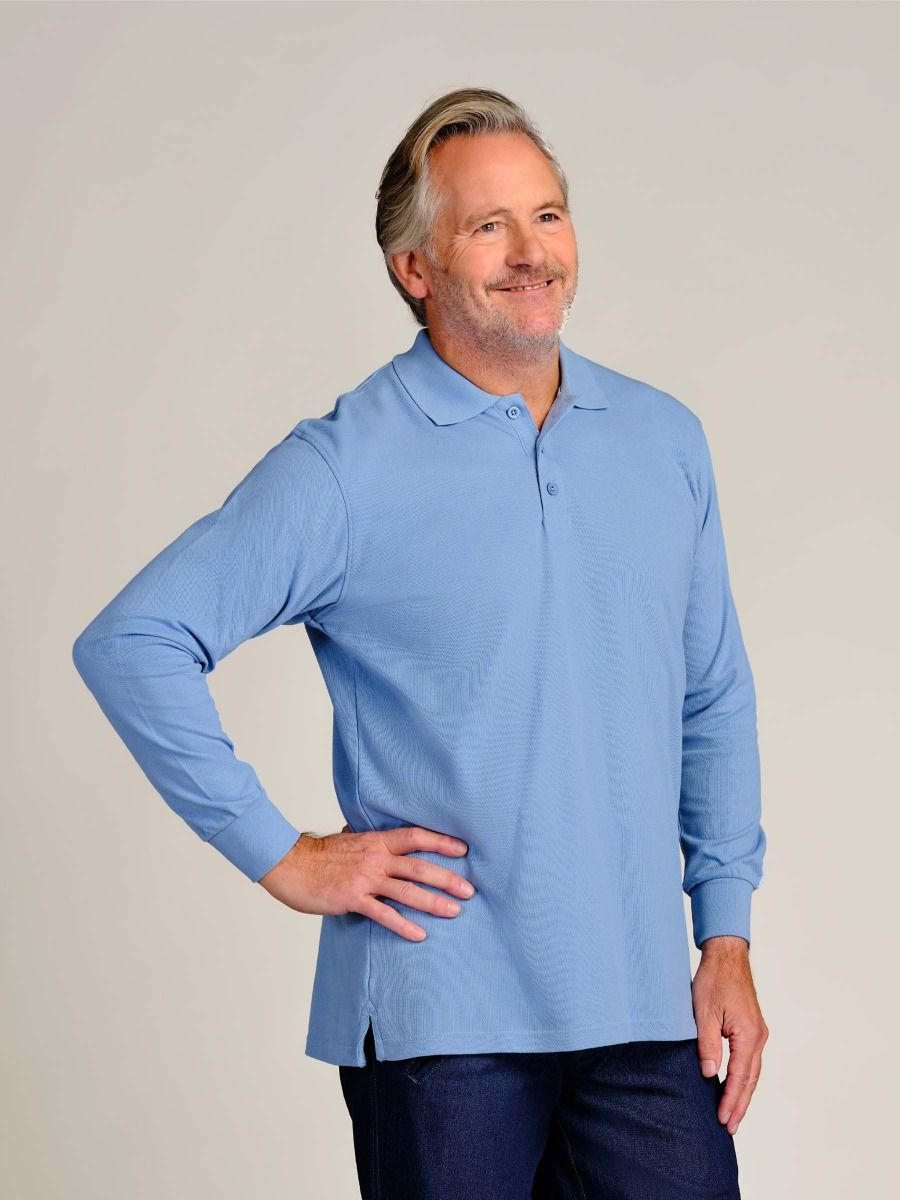 Adaptive polo shirt for men blue 201