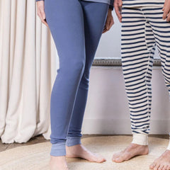 Adult PJ Bottom in Swedish Blue Trim - 100% Organic Cotton - Bodyvests and Sleepwear