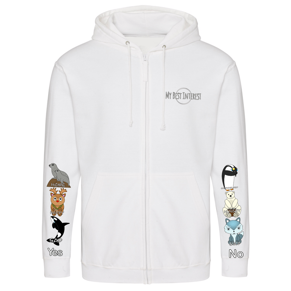 Adults Arctic Animals Communication Zip Hoodie - Daywear