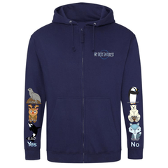 Adults Arctic Animals Communication Zip Hoodie - Daywear