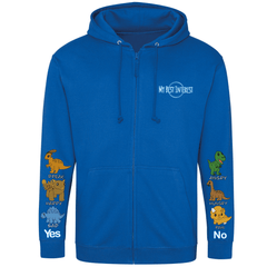 Adults Dinosaur Communication Zip Hoodie - Daywear