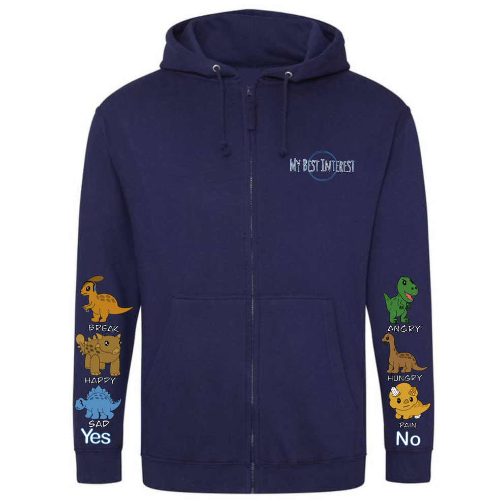 Adults Dinosaur Communication Zip Hoodie - Daywear