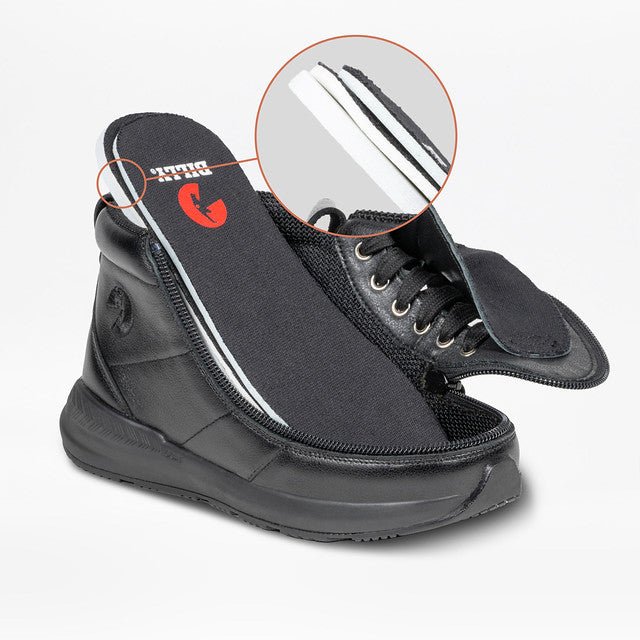 Billy Footwear (Kids) - High Top Black Goat Leather Shoes - Footwear
