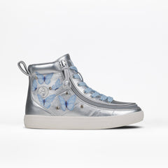 Billy Footwear (Kids) - High Top Silver Butterfly Shoes - Footwear