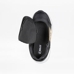 Billy Footwear (Kids) - Mid Top Goat Hoop Black/Gold Faux Leather Trainers - Footwear
