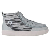 Billy Footwear (Toddlers) DR Fit - High Top DR Silver Streak Canvas Shoes - Footwear