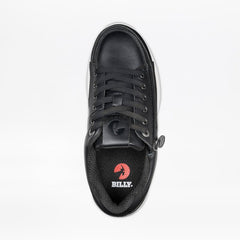 Billy Footwear (Womens) - Low Top Comfort Plush Black Leather Shoes - Footwear