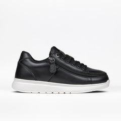 Billy Footwear (Womens) - Low Top Comfort Plush Black Leather Shoes - Footwear