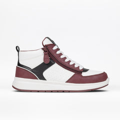 Billy Footwear Wome's High Top White/Wine/Black Comfort DZ - Footwear