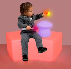 Colour Changing Mood Curved Bench Seating - Sensory Equipment