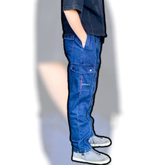 Denim Cotton Adapted Cargo Trousers - Wheelchair Clothing