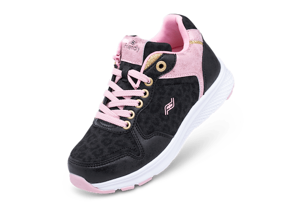 Friendly Shoes Excursion Black Leopard & Dahlia Pink KID'S - Footwear