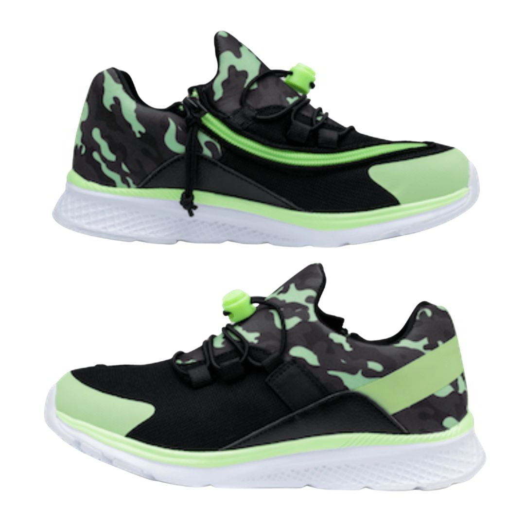 Friendly Shoes Kids Quest Lime Camo - Footwear