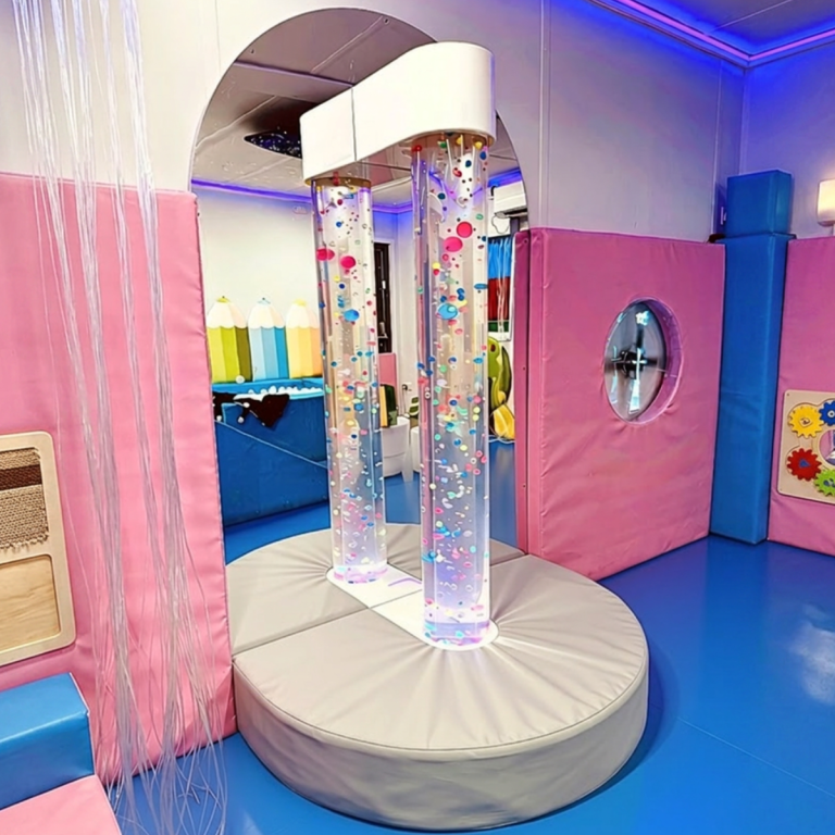 Jumbo Bead Bubble Tube with Mirror and Padded Surround - Sensory Equipment