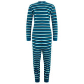 KayCey Signature Stripes Long Sleeve Ankle Length Zip Back Jumpsuit - Zip Back