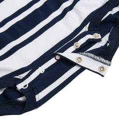 KayCey® Signature Stripes Short Sleeve Popper Vest Bodysuit - Bodyvests and Sleepwear