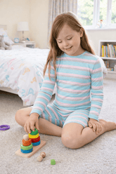 KayCey®Z Lite Secret Zip Back Jumpsuits (Kids) - Long Sleeve / Knee Length - Bodyvests and Sleepwear