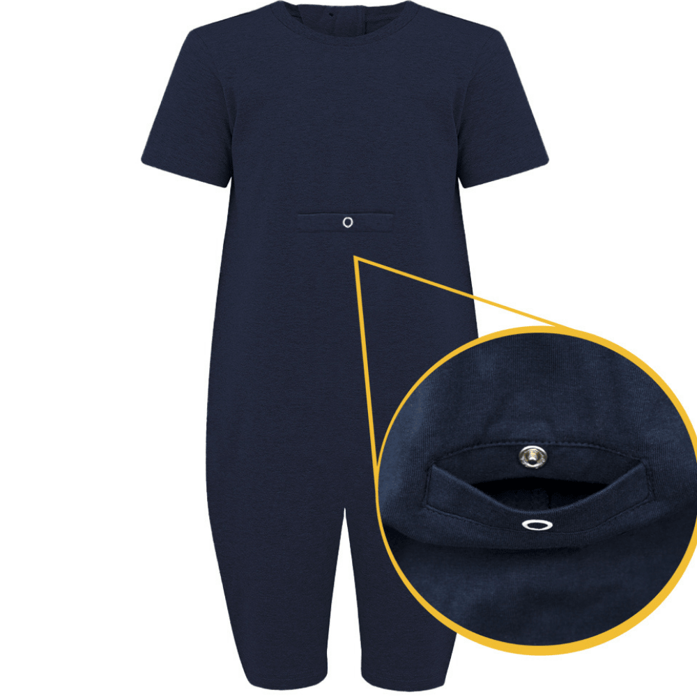 KayCey®Z Secret Zip Back Adult Jumpsuits - Short Sleeve / Knee Length Tube Access - Bodyvests and Sleepwear