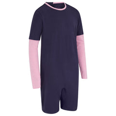 KayCey®Z Secret Zip Back Jumpsuit - Long Sleeve / Short Leg - Kids - Bodyvests and Sleepwear