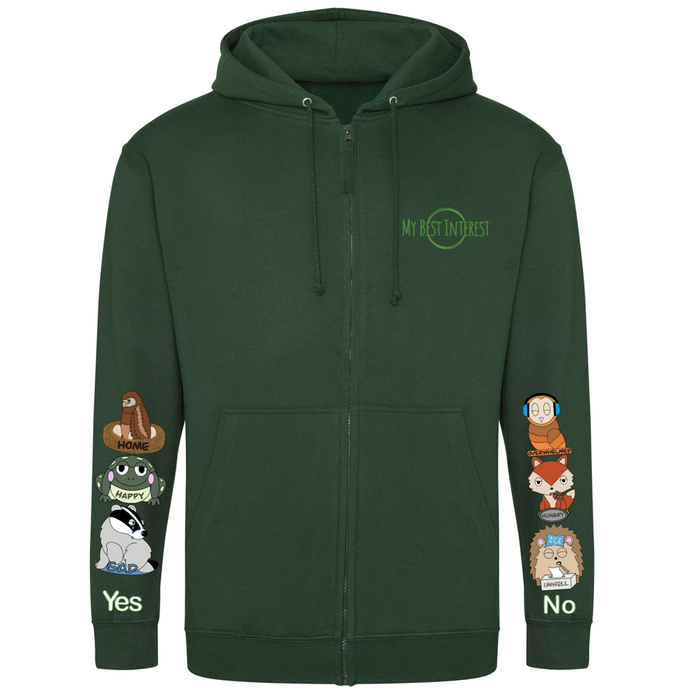Kids Woodland Animals Communication Zip Hoodie - Daywear