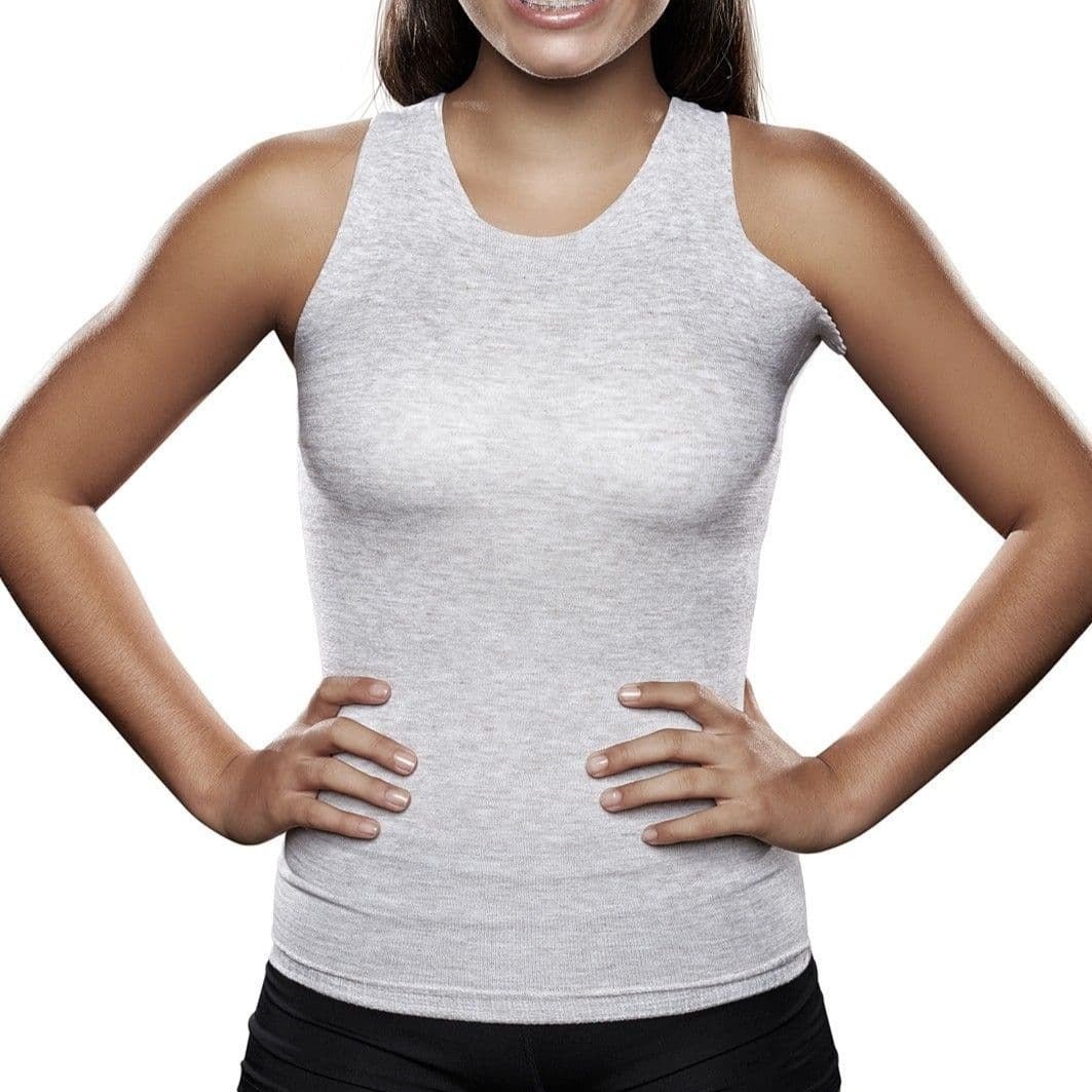 Knit-Rite - Unisex Lightweight Torso Interface Back Brace Vest – Seamless V-Neck Tank Vest with Single Axilla Flap - Underwear