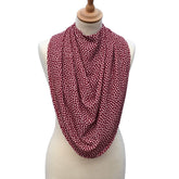 Pashmina scarf style clothing protector - Burgundy Dot - Bibs & Neckerchiefs
