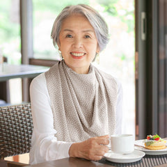Pashmina scarf style clothing protector - Grey Dot - Bibs & Neckerchiefs