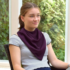 Premium Neckerchief Style Adult Dribble Bib - Waterproof & Discreet - Large - Aubergine - Bibs & Neckerchiefs