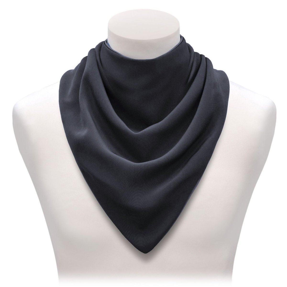Premium Neckerchief Style Adult Dribble Bib - Waterproof & Discreet - Large - Charcoal Black - Bibs & Neckerchiefs
