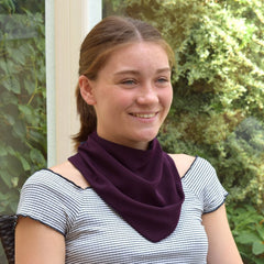 Premium Neckerchief Style Adult Dribble Bib - Waterproof & Discreet - Medium - Aubergine - Bibs & Neckerchiefs