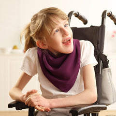 Premium Neckerchief Style Adult Dribble Bib - Waterproof & Discreet - Medium - Aubergine - Bibs & Neckerchiefs