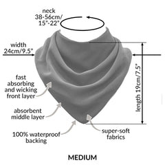 Premium Neckerchief Style Adult Dribble Bib - Waterproof & Discreet - Medium - Navy - Bibs & Neckerchiefs