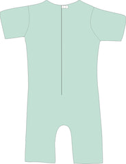 R103C 100% Cotton Short Sleeve Summer Zip Back Pjs - Adult - Bodyvests and Sleepwear