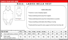 R211 Bella Thermal Popper Vest - Bodyvests and Sleepwear