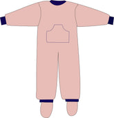 R212C 100% Cotton Back Zipped Onesie Pyjama - Adult - Bodyvests and Sleepwear