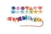 Rainbow Wooden Lacing Shapes - Learning Resource