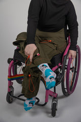 Side Opening Seated Cargo Trouser with Hoist Bands - Wheelchair Clothing