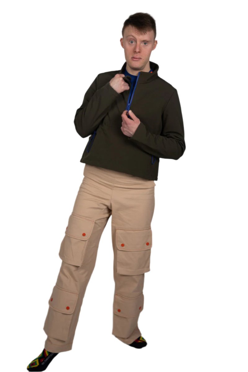 Side Opening Seated Cargo Trouser with Hoist Bands - Wheelchair Clothing