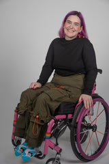 Side Opening Seated Cargo Trouser with Hoist Bands - Wheelchair Clothing