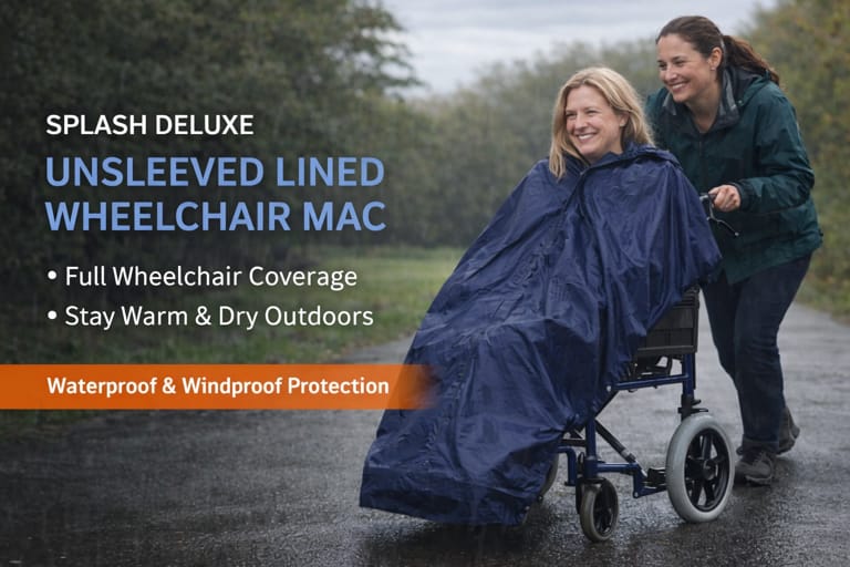 Splash Deluxe Unsleeved Lined Wheelchair Mac - Wheelchair Clothing