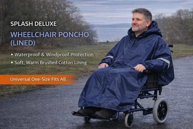 Splash Deluxe Wheelchair Poncho (Lined) - Wheelchair Clothing