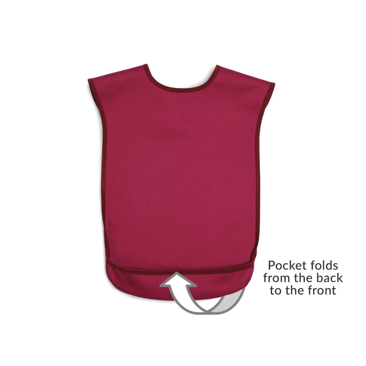 Tabard style adult bib - Small Burgundy - Health Care