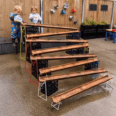 Wooden Water Channelling Set – 8 x 105cm Channels - Outdoor Toys