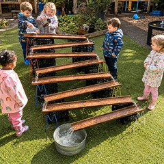 Wooden Water Channelling Set – 8 x 105cm Channels - Outdoor Toys