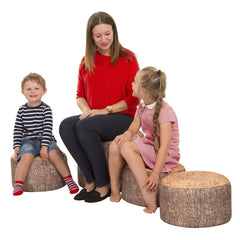 Woodland Retreat Log Bean Bag Seats - 4 Pack - Sensory Equipment