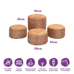 Woodland Retreat Log Bean Bag Seats - 4 Pack - Sensory Equipment