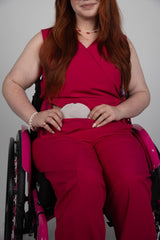 Wrap - Over Jumpsuit with Side Openings - Daywear