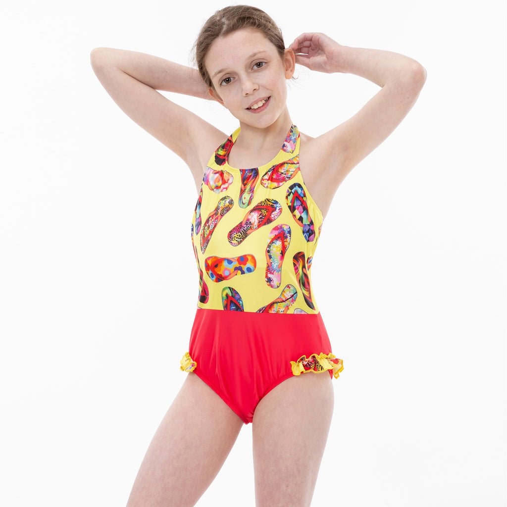 Kes-vir Girl's Marigold Incontinence Halterneck Swimsuit - Swimwear and Accessories