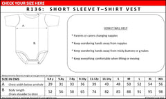 R136 T-shirt Popper Vests (Adults) - Bodyvests and Sleepwear