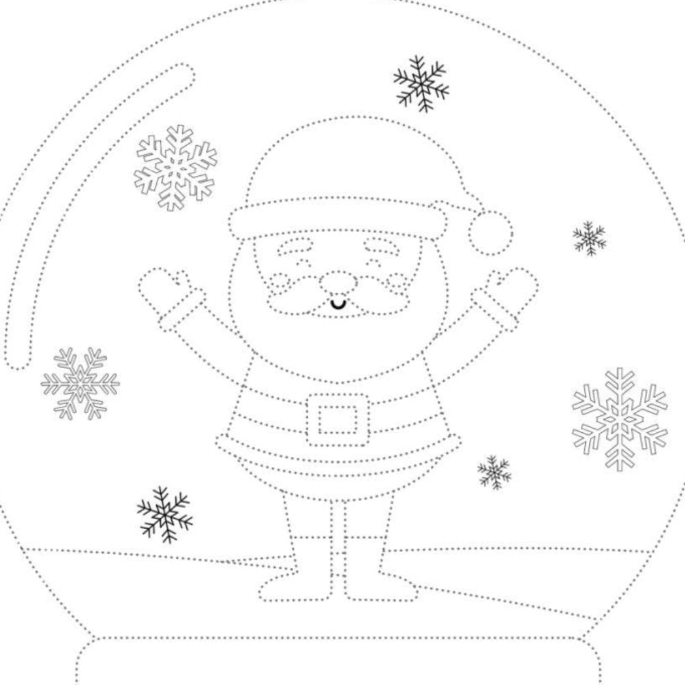 Santa Snowglobe Trace & Colour -